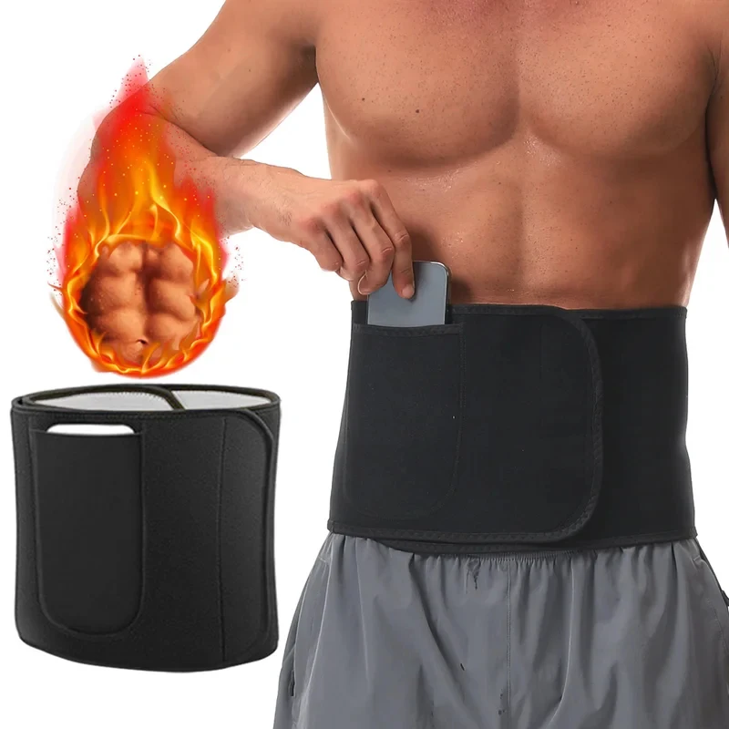 Men Sauna Sweat Belt Fat Burning Body Shaper Bodybuilding Waist Trainer Slimming Girdles Workout Weight Loss Corsets Shapewear